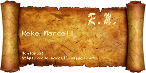 Reke Marcell névjegykártya